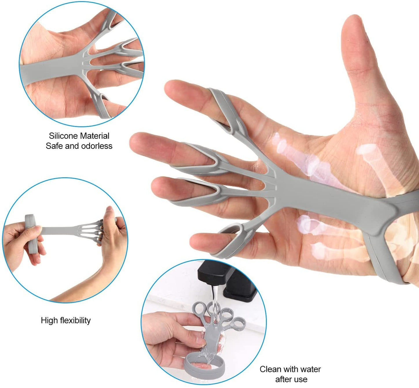 Silicone Grip Device Finger Exercise Stretcher Arthritis Hand Grip Trainer